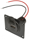 Kontakt Power USB Pro Car EV m. monteringsplatta och lock 12 - 24 V