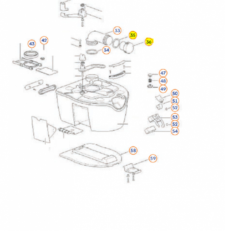 Thetford Porta potti 565 Tank/Tömningslock reservdel i gruppen Bobil & Caravan / Toalett & sanitærprodukter / Reservedel toalett hos Camping 4U (9920409)