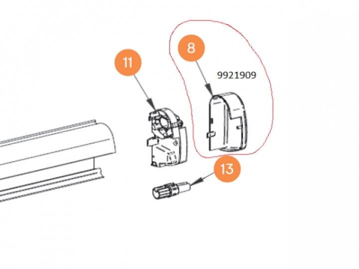 Endestykke for markise 5200 H+V Omnistor i gruppen Markise & Telt / Markiser / Reservedeler markiser / Reservedeler Thule / Omnistor / Omnistor 5200 hos Camping 4U (9921909r)