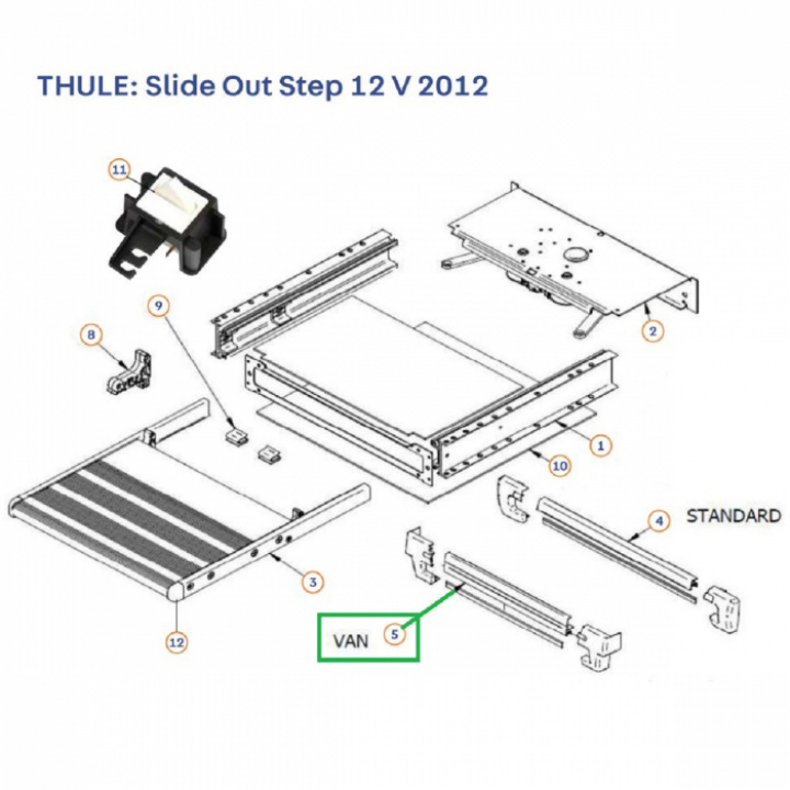 Skydd framdel på trappa Thule Slide Out 700 12V i gruppen Chassis / Stigtrinn hos Camping 4U (9922433)