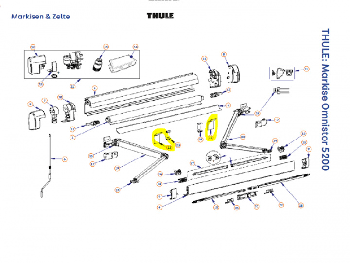 Fjäderstöd till Thule Omnistor 5200 i gruppen Markise & Telt / Markiser / Reservedeler markiser / Reservedeler Thule / Omnistor / Omnistor 5200 hos Camping 4U (9923314)