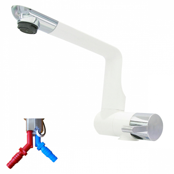 Blandebatteri ø27mm vit/krom Arona i gruppen Bestillingsvarer hos Camping 4U (9923355)