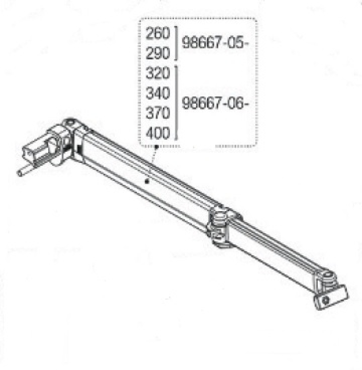 LEFT ARM F65S/L 015 320/400 EXT.250 i gruppen Markise & Telt / Markiser / Reservedeler markiser / Reservedeler Fiamma / F65 S Polar White 260 - 400 hos Camping 4U (9924045)