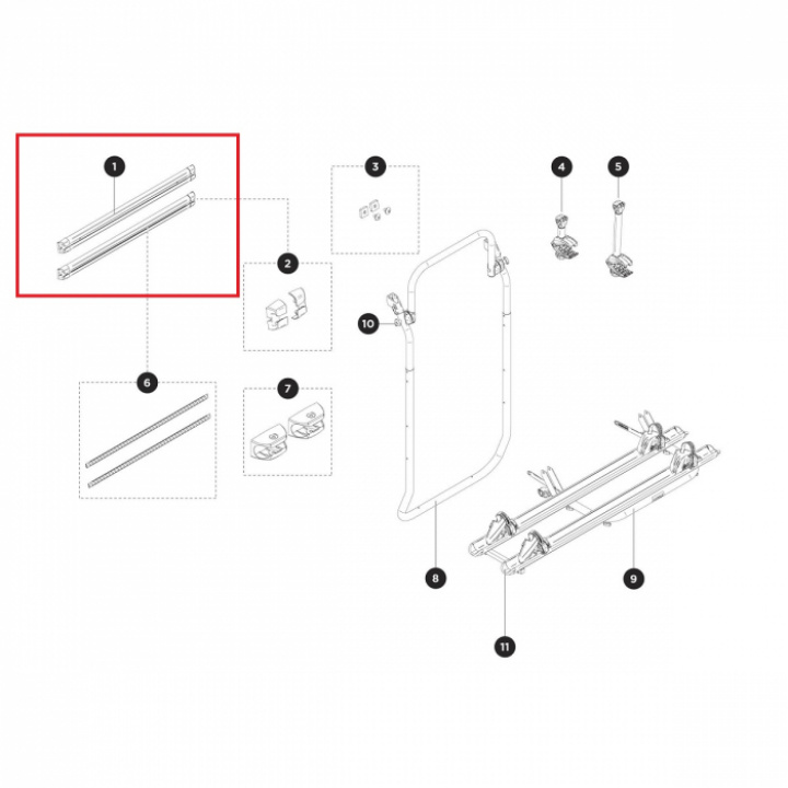 Monteringsskinner for Elite Van XT over og under i gruppen Chassis / Sykkelstativ / Tilbehør Thule sykkelstativ hos Camping 4U (9924906)