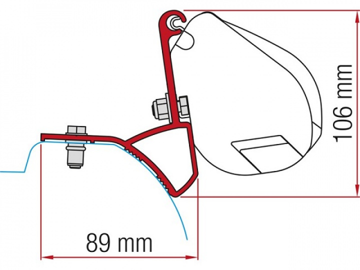 Markisadapter FIamma F35 och Opel Vivaro, Renault Trafic mfl. i gruppen Markise & Telt / Markiser / Markiseadaptere / Fiamma adaptere hos Camping 4U (9925791)