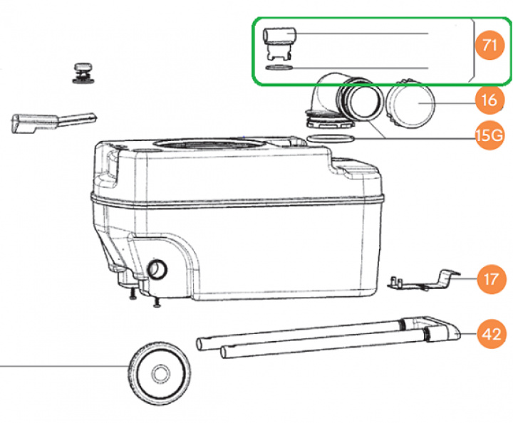 Adapter med o-ring CT3000 i gruppen Bobil & Caravan / Toalett & sanitærprodukter / Reservedel toalett hos Camping 4U (9927756)