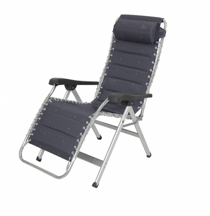 Hvilestol Deluxe polstret grå Crespo i gruppen Campingmøbler / Solsenger & hvilestoler hos Camping 4U (9928749)