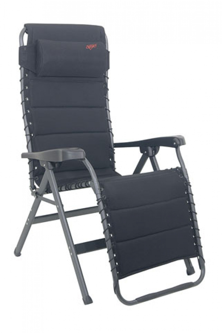 Solstol Crespo ADC-80 med ställbart nackstöd svart i gruppen Campingmøbler / Stoler / Solstoler hos Camping 4U (9931977)