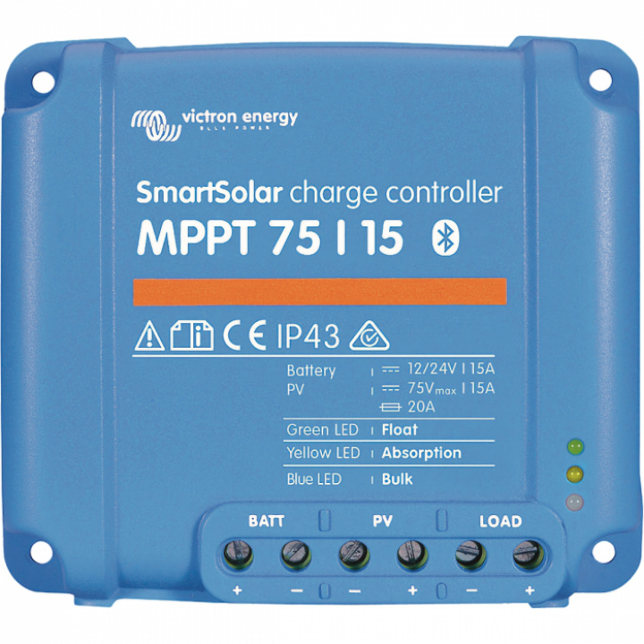 Solregulator 15A MPPT, SmartSolar, Victron 75/15 i gruppen Elektronikk / Solcellepanel hos Camping 4U (9932042)
