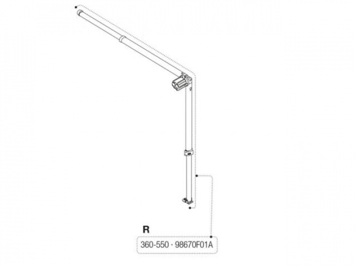 RIGHT RAFTER+SUPP LEG CS410-550 XL i gruppen Markise & Telt / Markiser / Reservedeler markiser / Reservedeler Fiamma / Caravanstore ZIP XL 360-550 hos Camping 4U (9932317)