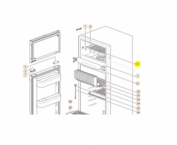 Hyllegitter frysedel 404x238,5mm for Thetford i gruppen Bobil & Caravan / Kjøleskap / Reservedeler Thetford / Universaldeler Thetford hos Camping 4U (9932735)