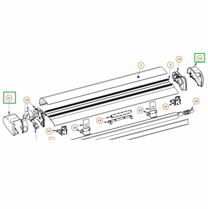 Ändkåpa vit H+V Omnistor 6300 i gruppen Markise & Telt / Markiser / Reservedeler markiser / Reservedeler Thule / Omnistor / Omnistore 6300 hos Camping 4U (9933159)