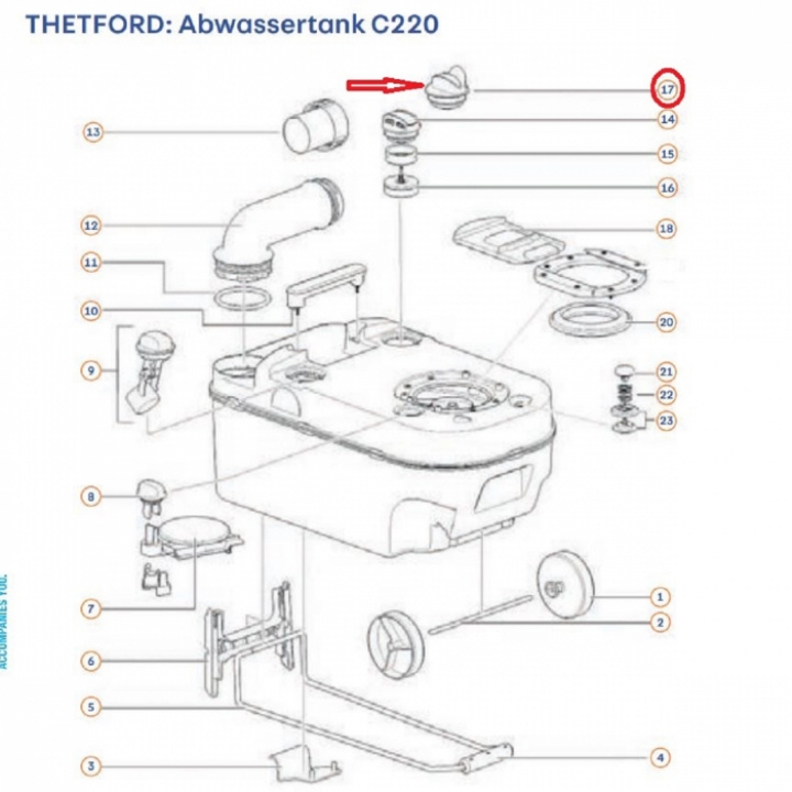 Avluftningsventil till yttre avluftning C220 i gruppen Bobil & Caravan / Toalett & sanitærprodukter / Andre toalettartikler hos Camping 4U (9936129)