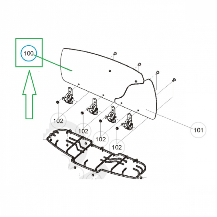 Glaslokk venstre Dometic KSK2008 i gruppen Kjøkkenutstyr / Komfyr & ovn / Reservedeler komfyr og ovn hos Camping 4U (9936398)