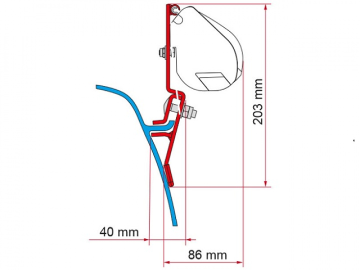 Markisadapter F35 - VW T3/T3 i gruppen Markise & Telt / Markiser / Markiseadaptere / Fiamma adaptere hos Camping 4U (9937481)