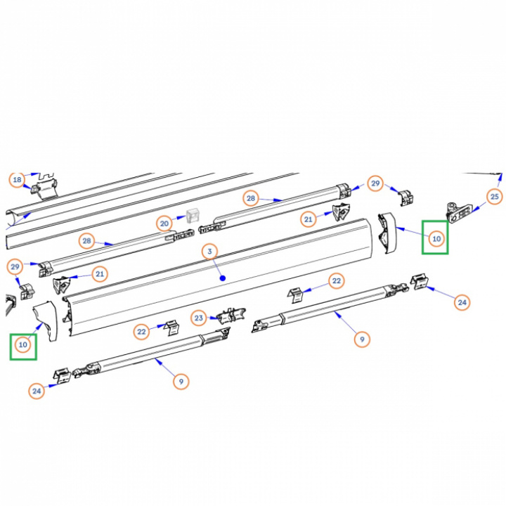 Kåpa frontprofil 6300 Vit H+V i gruppen Markiser & Fortelt / Markiser / Reservedeler markiser / Reservedeler Thule / Omnistor / Omnistore 6300 hos Camping 4U (9942839)