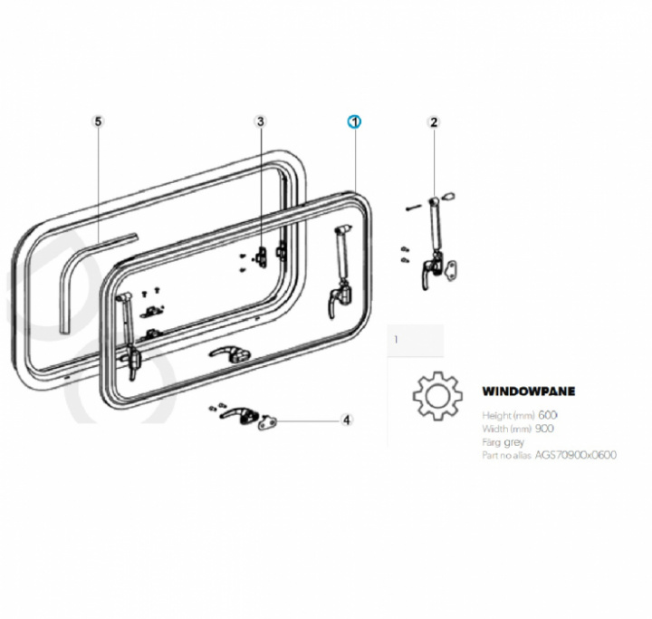 Vindus 900x600mm Dometic Seitz i gruppen Chassis / Vinduer / Vindusglass hos Camping 4U (9946106)
