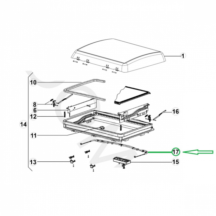 Mekanisk sett til Midi Heki fra Dometic i gruppen Bobil & Caravan / Takluker / Reservedeler takluker / Reservedeler Dometic takluker hos Camping 4U (9947789)