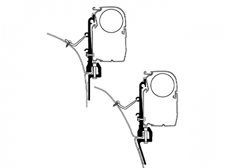 Adapterskena 450 cm till väggmarkis Thule Omnistor Serie 5 / 8 Bürstn i gruppen Markise & Telt / Markiser / Markiseadaptere / Omnistor adaptere hos Camping 4U (9951116)