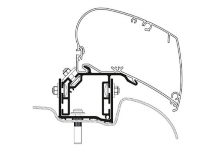 Adapter VW Crafter 2017- Serie 6/9 i gruppen Markise & Telt / Markiser / Markiseadaptere / Omnistor adaptere hos Camping 4U (9954556)