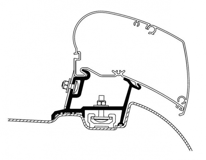 Adapter for Thule Omnistor 6300/6200 MB Sprinter/VW Crafter