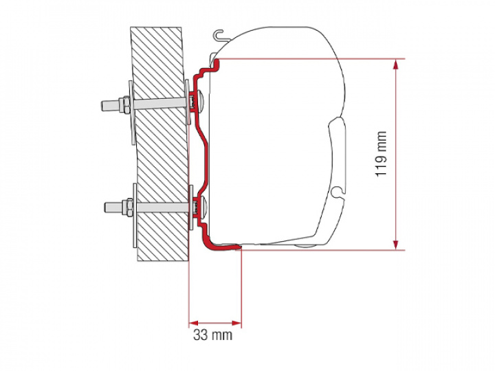 Adapter FIAMMA 300 cm Hymer från 2016 för F45/F70 i gruppen Markise & Telt / Markiser / Markiseadaptere / Fiamma adaptere hos Camping 4U (9955922)