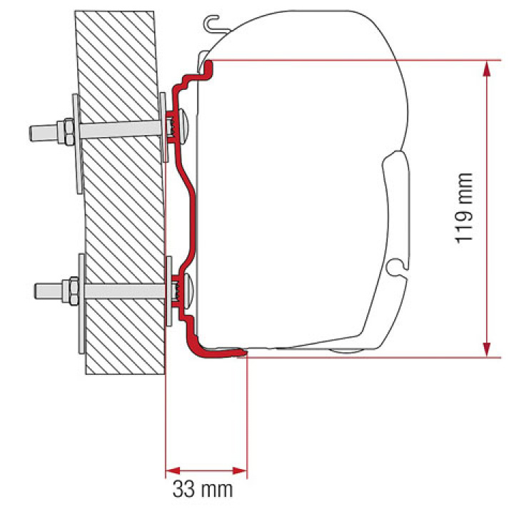 Adapter FIAMMA 350 cm Hymer från 2016 för F45/F70 i gruppen Markise & Telt / Markiser / Markiseadaptere / Fiamma adaptere hos Camping 4U (9955923)