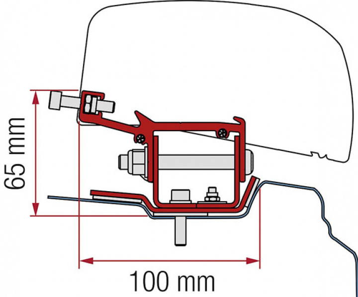 Markisadapter F40 van, 2 delar, Renault Trafic L1 från 2014 i gruppen Markise & Telt / Markiser / Markiseadaptere / Fiamma adaptere hos Camping 4U (9955929)