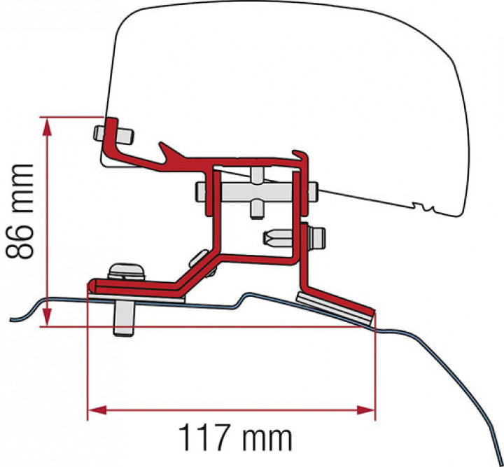 Markisadapter FIAMMA 2 delar Ford Custom L1 från 2012 för F40 Van i gruppen Markise & Telt / Markiser / Markiseadaptere / Fiamma adaptere hos Camping 4U (9955936)