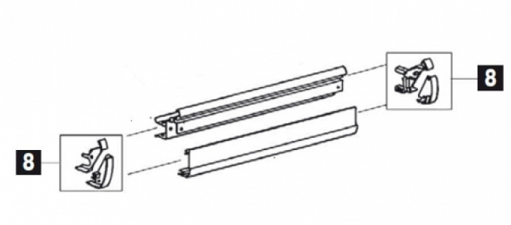 LH+RH END PLATE LEAD RAIL 2000 Nr 8 i gruppen Markise & Telt / Markiser / Reservedeler markiser / Reservedeler Thule / Omnistor / Omnistor 2000 hos Camping 4U (9956034)