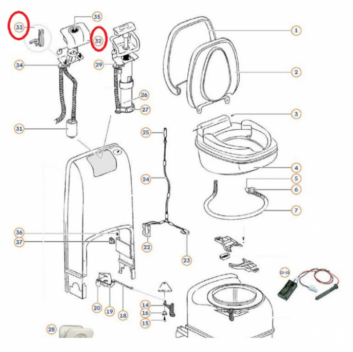 Kåpa för spolning C200 Thetford i gruppen Bobil & Caravan / Toalett & sanitærprodukter / Reservedel toalett hos Camping 4U (9956198)