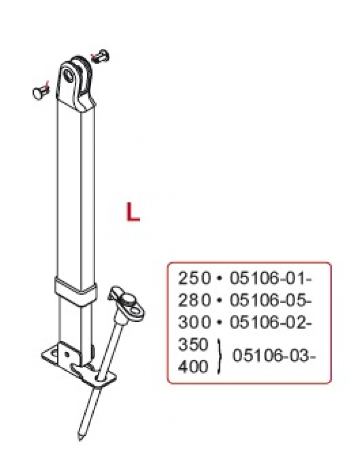 LEFT SUPPORT LEG F45I-TI-PL/F1 300 i gruppen Markise & Telt / Markiser / Reservedeler markiser / Reservedeler Fiamma / F45 Ti / F1 Titanium 250 - 450 hos Camping 4U (9956403)