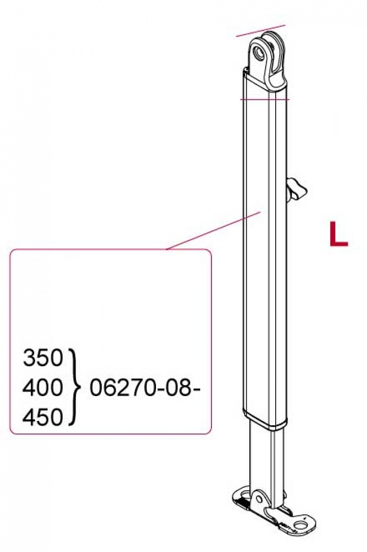 Støttebein F45S Venstre 350-450 cm i gruppen Markise & Telt / Markiser / Reservedeler markiser / Reservedeler Fiamma / Fiamma F45 i 250-400 hos Camping 4U (9956404)