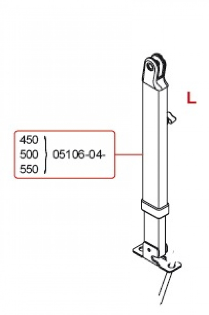 L.H.SUPP.LEG 450 F45IL-PL.L/F1L/F55 i gruppen Markise & Telt / Markiser / Reservedeler markiser / Reservedeler Fiamma / Fiamma F45 i L 450-550 hos Camping 4U (9956405)