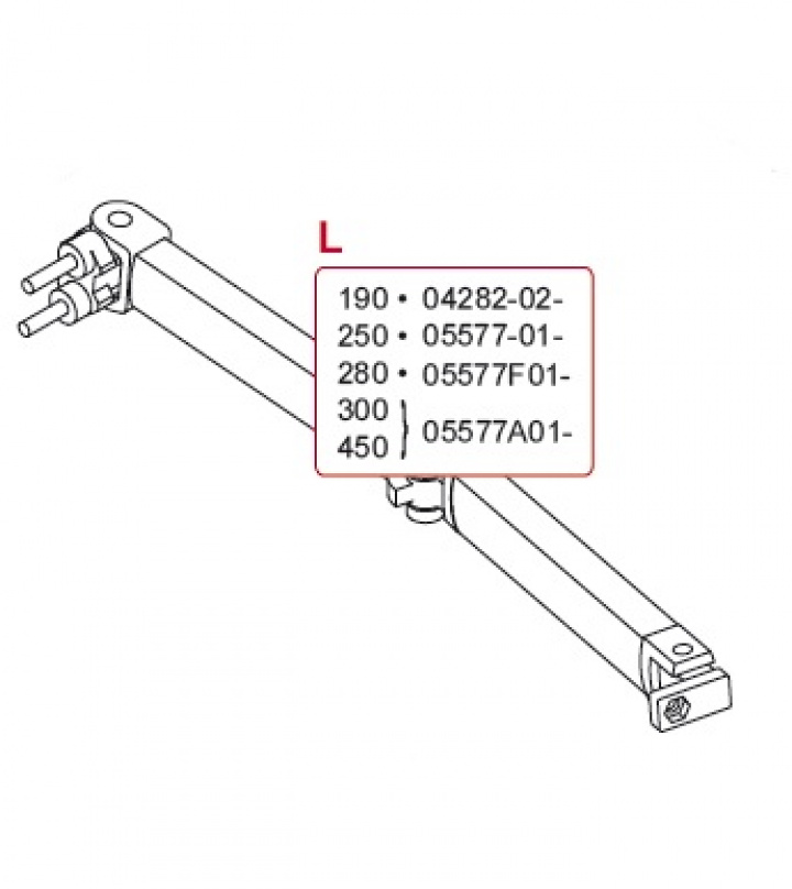 L.H. ARM F45I-TI 300-450 EXT.250 i gruppen Markise & Telt / Markiser / Reservedeler markiser / Reservedeler Fiamma / Fiamma F45 i 250-400 hos Camping 4U (9957299)