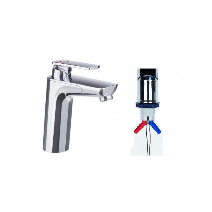 Blandare ø33mm Reich Keramik Vector S, pip 185mm i gruppen Bobil & Caravan / Vann & VVS / Vannkraner / For 28-33 mm hull hos Camping 4U (9970378)