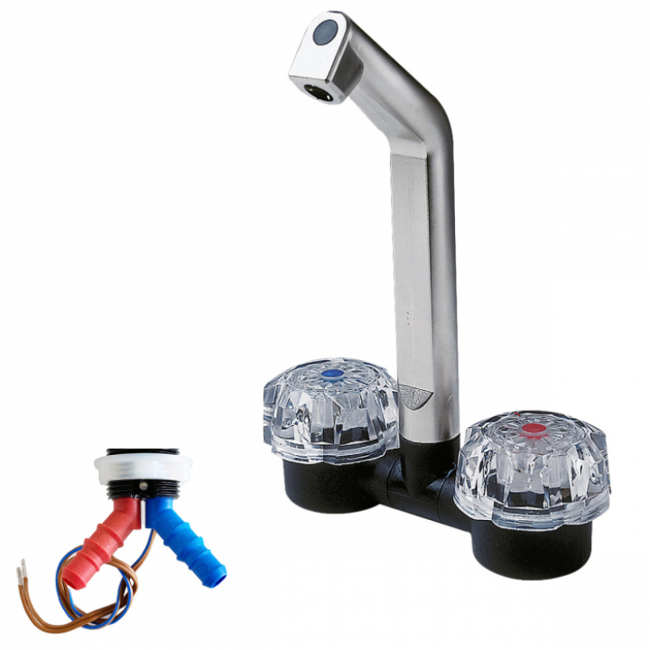 Kran två vred DE LUXE matt i gruppen Bobil & Caravan / Vann & VVS / Vannkraner / For 18-27 mm hull hos Camping 4U (9970390)