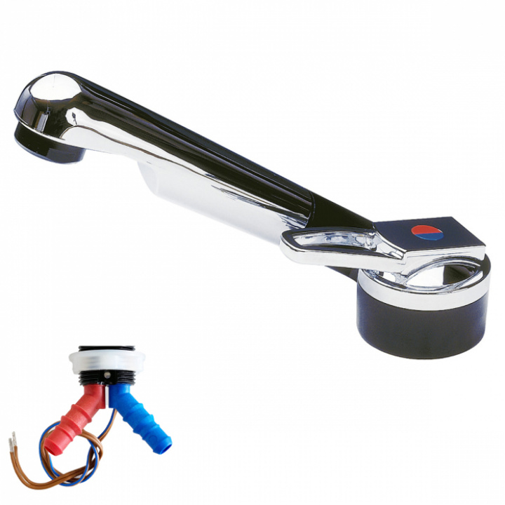Blandebatteri ø27mm krom/svart Keramik De Luxe i gruppen Bobil & Caravan / Vann & VVS / Vannkraner / For 18-27 mm hull hos Camping 4U (9971070)