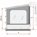 Sidevegg W Pro F45/F80 H225-280cm Fiamma