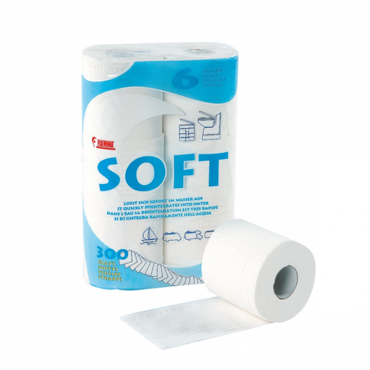 Toalettpapir Soft Fiamma, 6-pack i gruppen Bobil & Caravan / Toalett & sanitærprodukter / Sanitærprodukter hos Camping 4U (9981482)