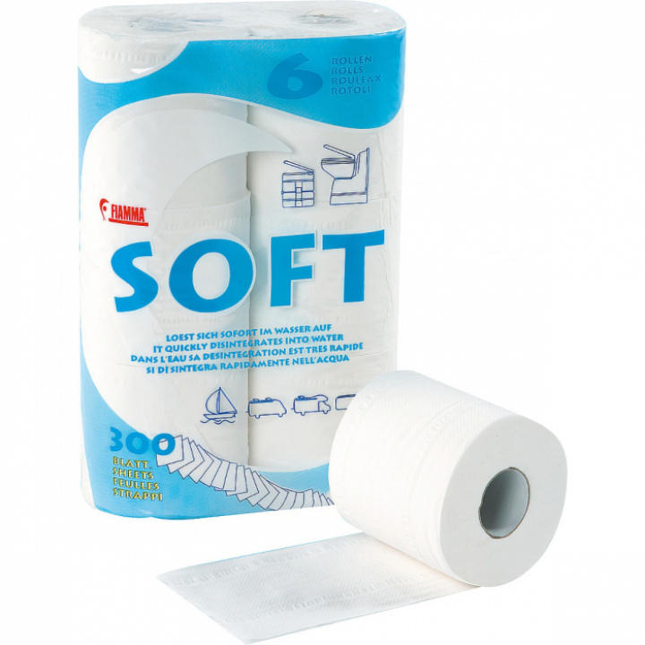 Toalettpapir Soft Fiamma, 6-pack i gruppen Bobil & Caravan / Toalett & sanitærprodukter / Sanitærprodukter hos Camping 4U (9981482)