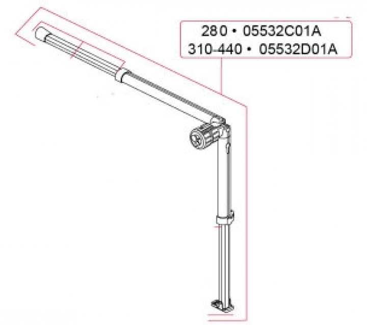 RAFTER+SUPP LEG 310/440 cm HÖGER i gruppen Markise & Telt / Markiser / Reservedeler markiser / Reservedeler Fiamma / Caravanstore 280-440 2007 hos Camping 4U (9992441)