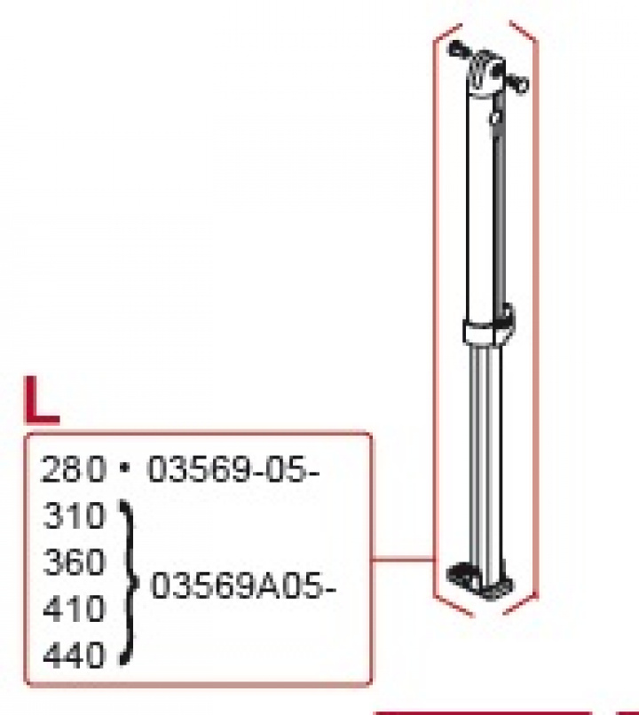 LEFT SUPPORT LEG 280 cm i gruppen Markise & Telt / Markiser / Reservedeler markiser / Reservedeler Fiamma / Caravanstore ZIP XL 280-310 hos Camping 4U (9995002)