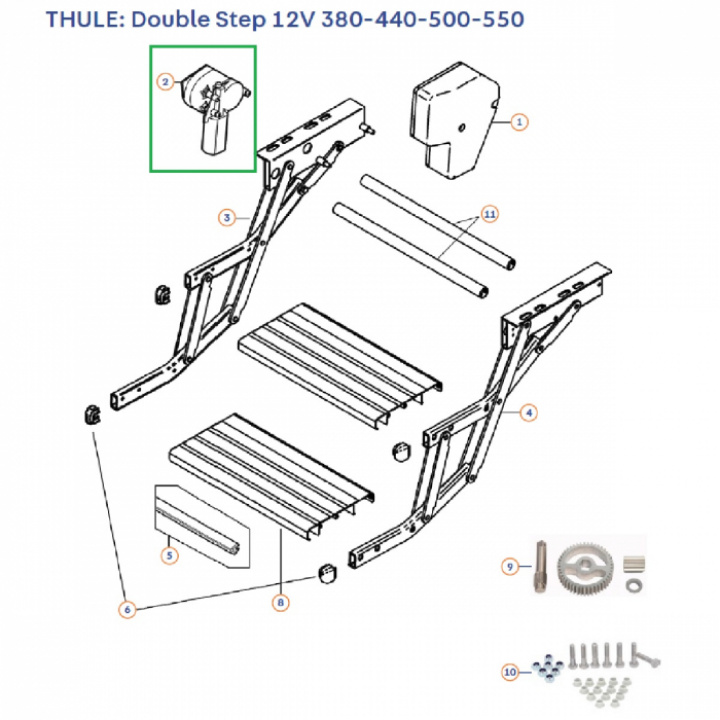 Motor till Double Step 12V i gruppen Chassis / Stigtrinn hos Camping 4U (9995139)