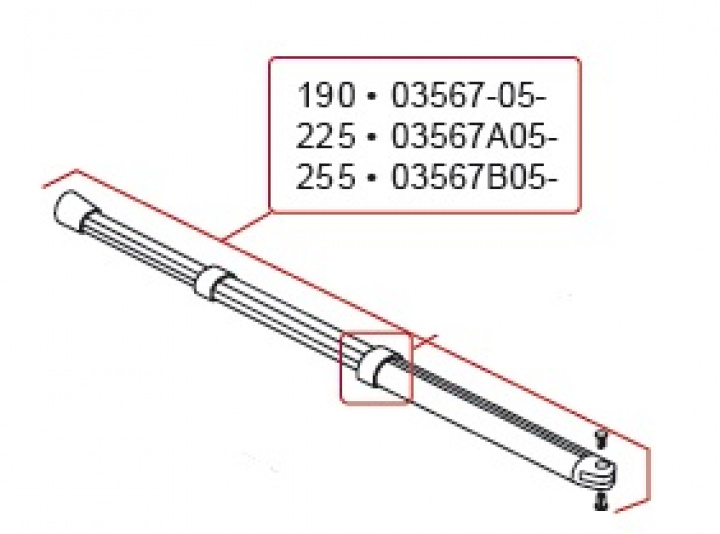 RAFTER 225 cm i gruppen Markise & Telt / Markiser / Reservedeler markiser / Reservedeler Fiamma / Caravanstore 190-255 2005 hos Camping 4U (9995672)