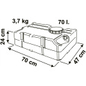 Vannentank 70 liter B70xD47xH24cm, Fiamma
