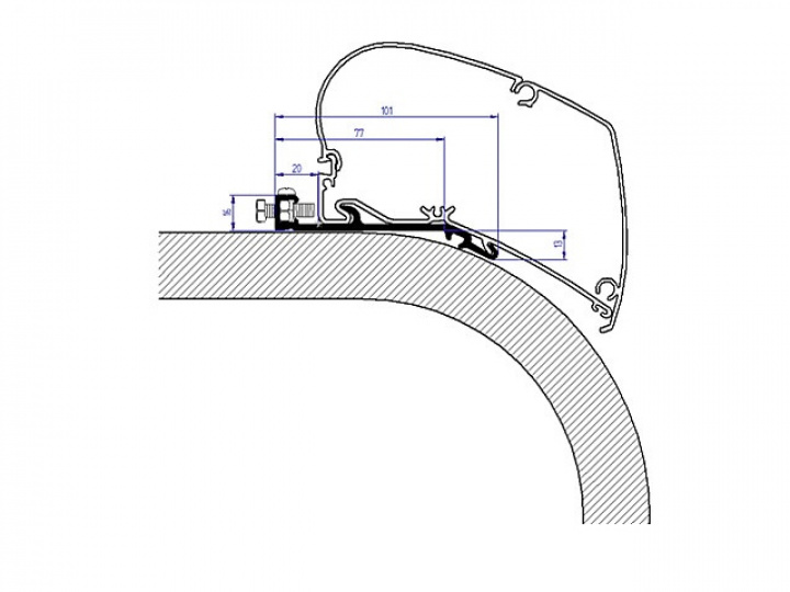 Adapterskena 400 cm till takmarkis Thule Omnistor Serie 6 / 9 flat-ad i gruppen Markise & Telt / Markiser / Markiseadaptere / Omnistor adaptere hos Camping 4U (9997506)