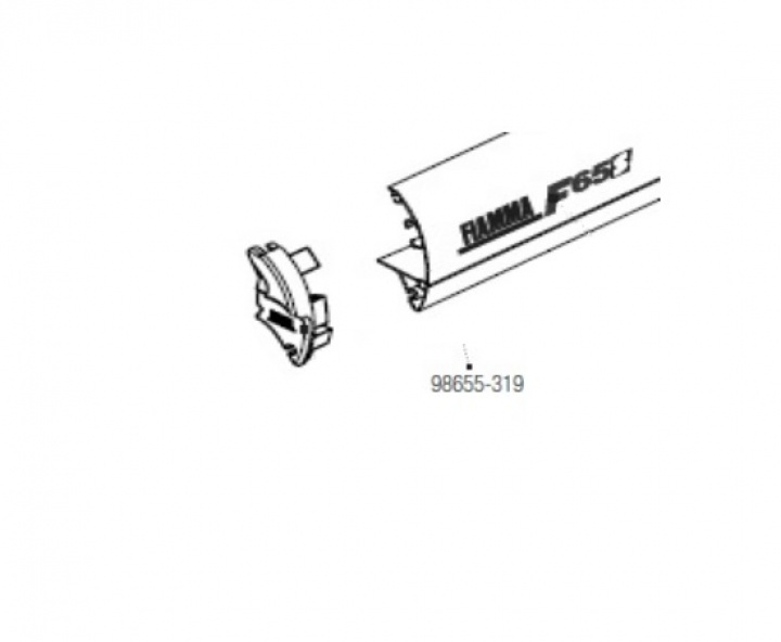 LEFT LEAD BAR END CAP F65S POLAR i gruppen Markise & Telt / Markiser / Reservedeler markiser / Reservedeler Fiamma / F65 S Polar White 260 - 400 hos Camping 4U (9997786)