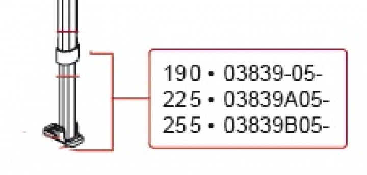 INNER SUPPORT LEG 190 cm i gruppen Markise & Telt / Markiser / Reservedeler markiser / Reservedeler Fiamma / Caravanstore 190-255 2005 hos Camping 4U (9999710)