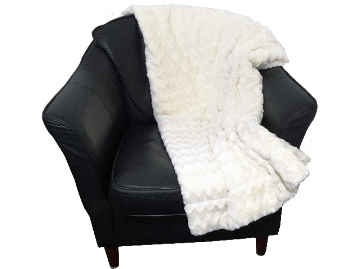 Polyesterpläd ZigZag OffWhite, 130 x 180 cm i gruppen hos Camping 4U (C4-1001)